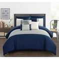 thumbnail image 6 of Chic Home Shaila 10 or 8 Piece Comforter Set Color Block Quilted Embroidered Design Bed in a Bag Bedding, 6 of 12