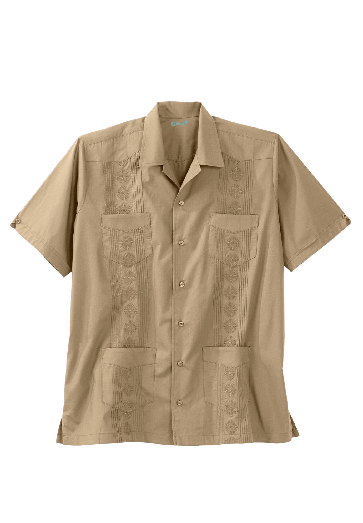 Edwards Garment Mens Big And Tall Short Sleeve Button Down Shirt/_TAN/_Large