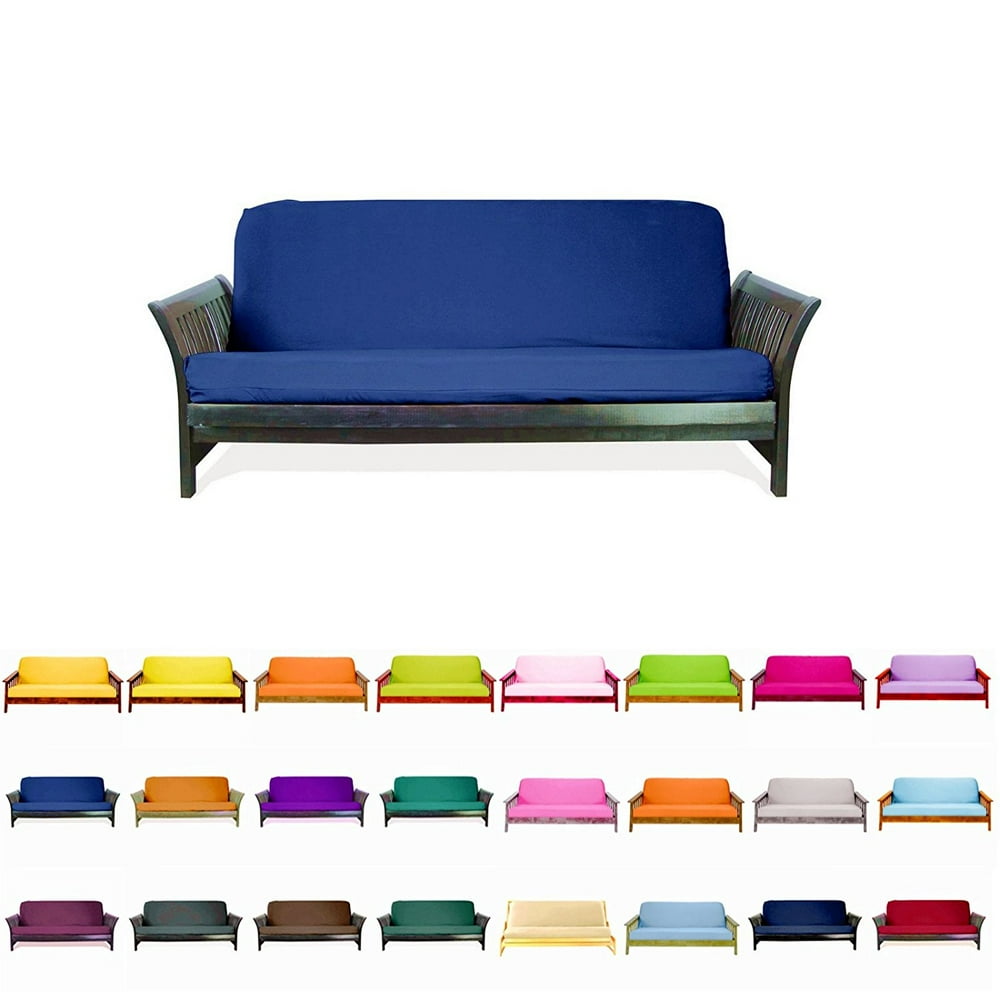 Solid Futon Cover Slipcover Fit 6" 8" Futon Mattresses Royal Blue, Full Size 54x75 Inch