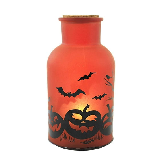 Halloween Led Hologram Table Decor Glass Witch Pumpkins P3902 Orange