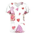 thumbnail image 3 of Valentines Day Gifts for Her Tbopshirt Womens Tops Scrubs for Women Valentine's Day Printed Pocket Short Sleeve V-Neck Nurse Top,Valentine's Day, 3 of 4
