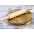 thumbnail image 5 of Trifri Handmade Wooden Round Roti Maker Wooden Chakla Belan WoodenRollingBoard 21.5 cm With WoodRollingPin and Board 29.5 x 2.5 cm, 5 of 5