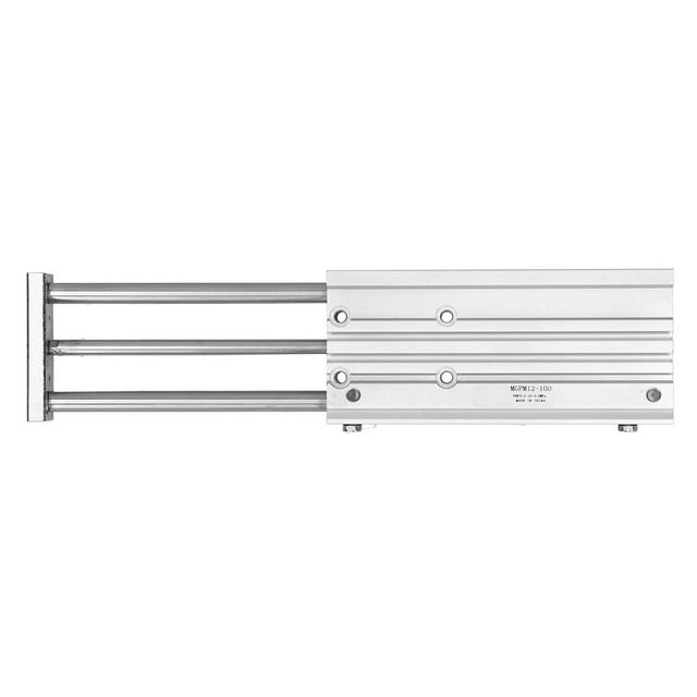 "Precision Aluminum Pneumatic Cylinder with Triple Guide Rods - MGPM12X100 Model, 12mm Bore & 100mm Stroke, Double-Action M5 Port"