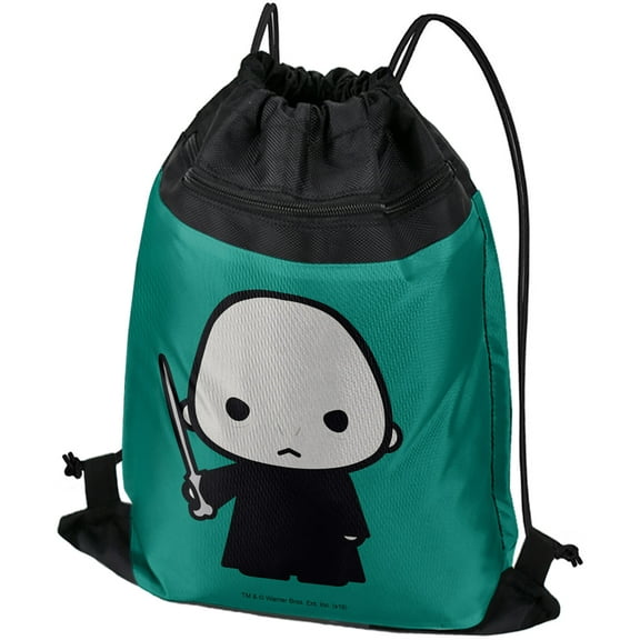 Harry Potter Voldemort Cute Chibi Character Drawstring Backpack Sports Bag Sackpack 17" x 13", Perfect for Gym, Yoga or Practice