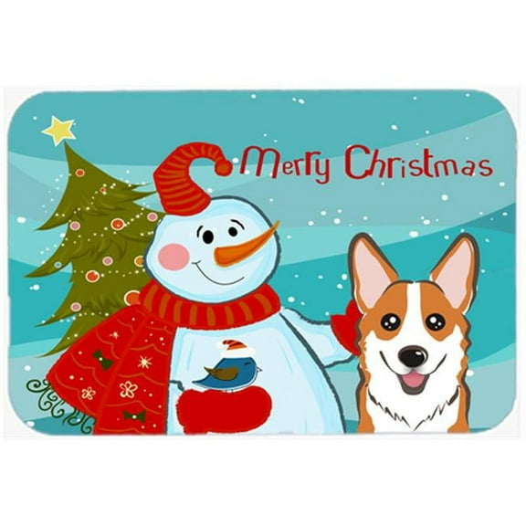 Carolines Treasures  Snowman With Red Corgi Mouse Pad