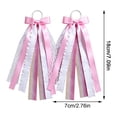 thumbnail image 2 of Ribbon Bow Boot Bows for Kids Plaid White Satin Butterfly Shoe Decor with Lace Glitter Pearl Accents Easy Clip-On Design for Holiday Birthday School Everyday Wear,B, 2 of 2