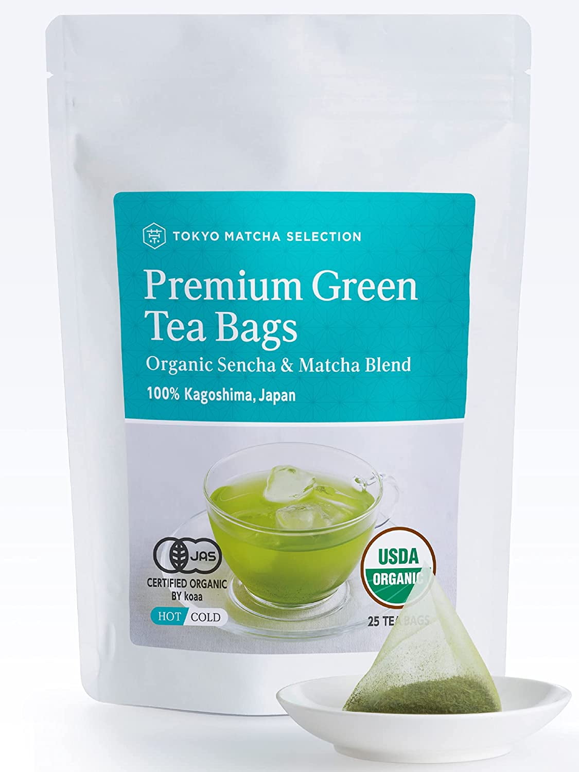 Organic Premium Matcha Infused Green Tea Bags 25 count Sustainable