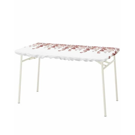 

Red Eucalyptus Leaves Elastic Fitted Tablecloth Waterproof Table Cover Wipeable Table Cloth Protector for Outdoor Indoor Picnic Party Universal Rectangle 8ft Spring Summer Botanical Print