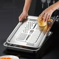 thumbnail image 3 of 1 Set 4Pcs Kitchen Practical Stainless Steel Tray Grater Draining Plate (Silver), 3 of 9