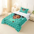 thumbnail image 2 of Castle Fairy Bubbly Black Girl Twin Comforter Sets 2pcs,Polka Dots Bow Butterfly Bedding Set,Teal,1 Comforter and 1 Pillowcase, 2 of 6