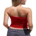 thumbnail image 3 of Women Tube Tops  Basic Strapless Solid Color Stretch Bandeau Crop Tops, 3 of 4