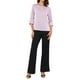 thumbnail image 2 of Blusa de satén INSPIRE CHIC para mujeres, casual elegante, cuello barco, manga 3/4, camisa de trabajo XL, púrpura claro y rosa, 2 of 6