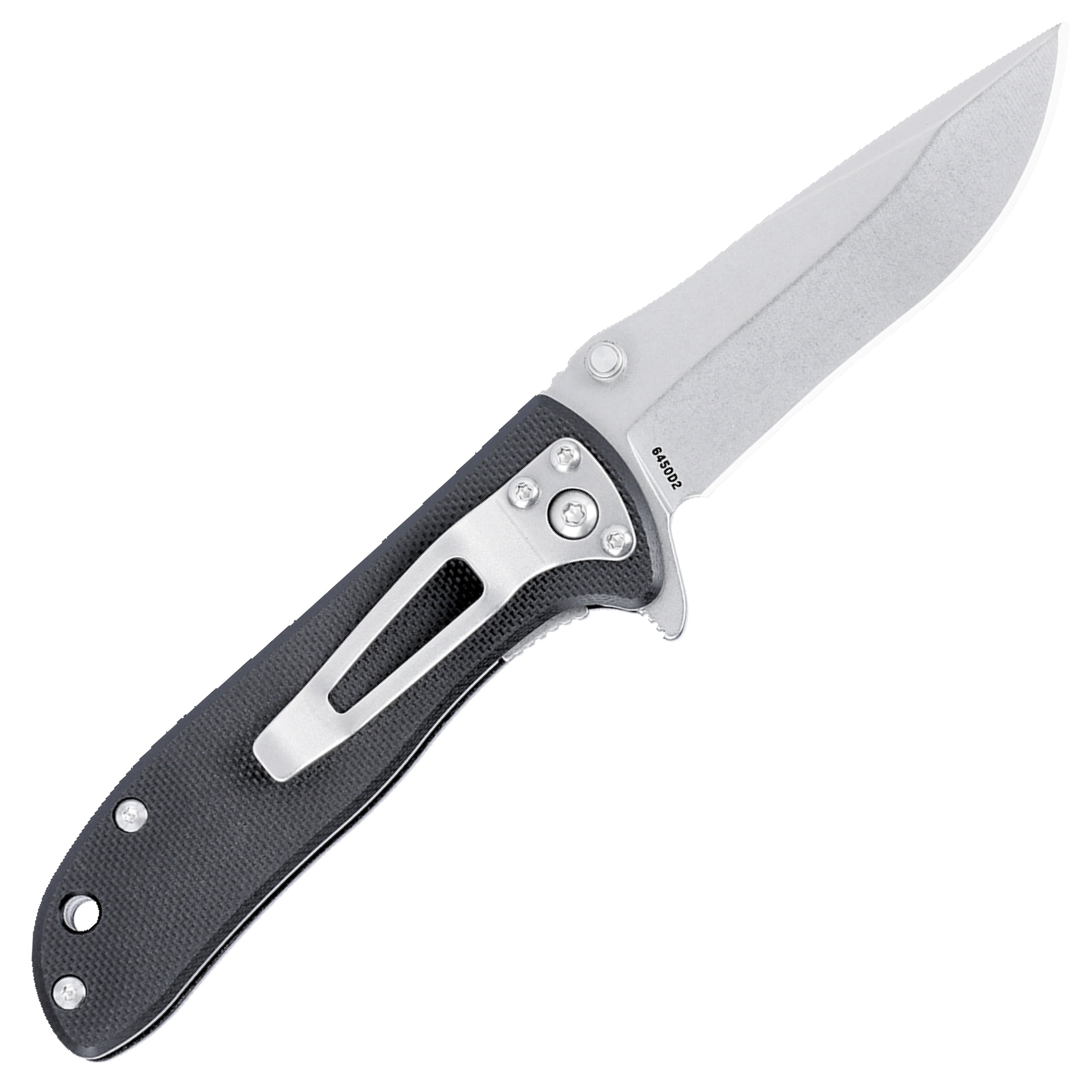 CRKT Drifter Everyday Carry EDC Pocket Folding Knife with Liner Lock: D2 Plain Edge Blade, G10 Handle, Pocket Clip, 6450D2