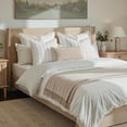 thumbnail image 3 of Decorative Cream Throw Pillow Covers 18x18 Set of 2, Striped Textured Farmhouse Pillow Covers, Soft Chenille Cushion Covers for Couch Sofa Bed Home Decor, 3 of 6