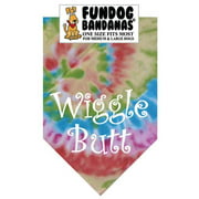 Fun Dog Bandana - Wiggle Butt - One Size Fits Most for Med to Lg Dogs, tie dye pet scarf