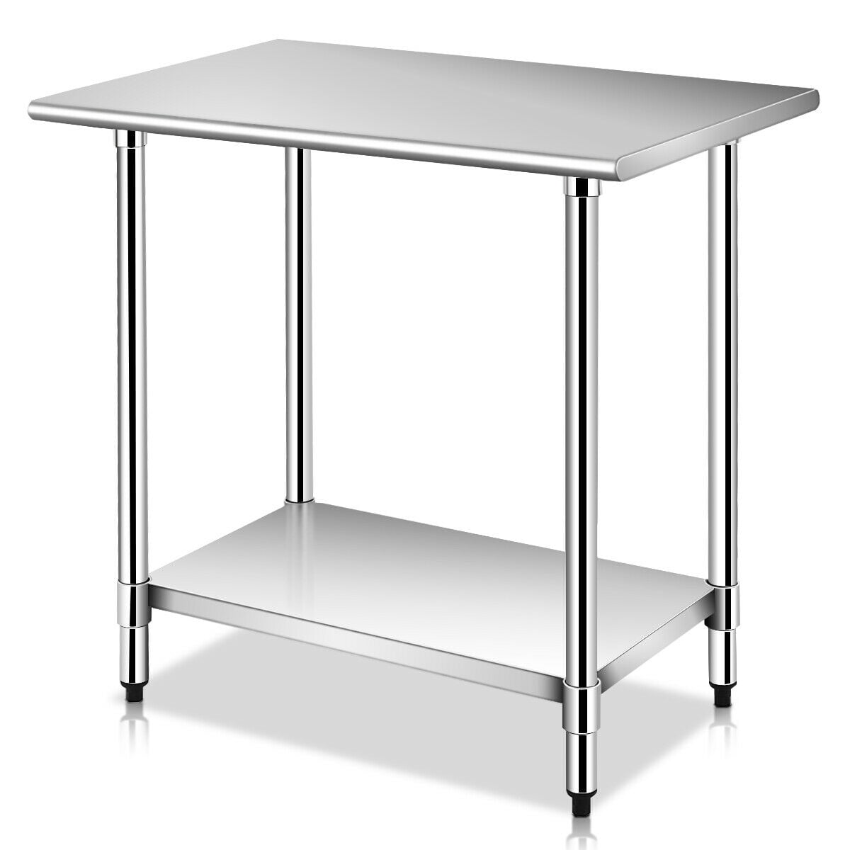 Stainless Steel Work Table 36x24x36 Inches Heavy Duty Prep Commercial Grade Kitchen Table with Adjustable Under Shelf and Table Foot for Restaurant Kitchen Home Warehouse and Hotel 