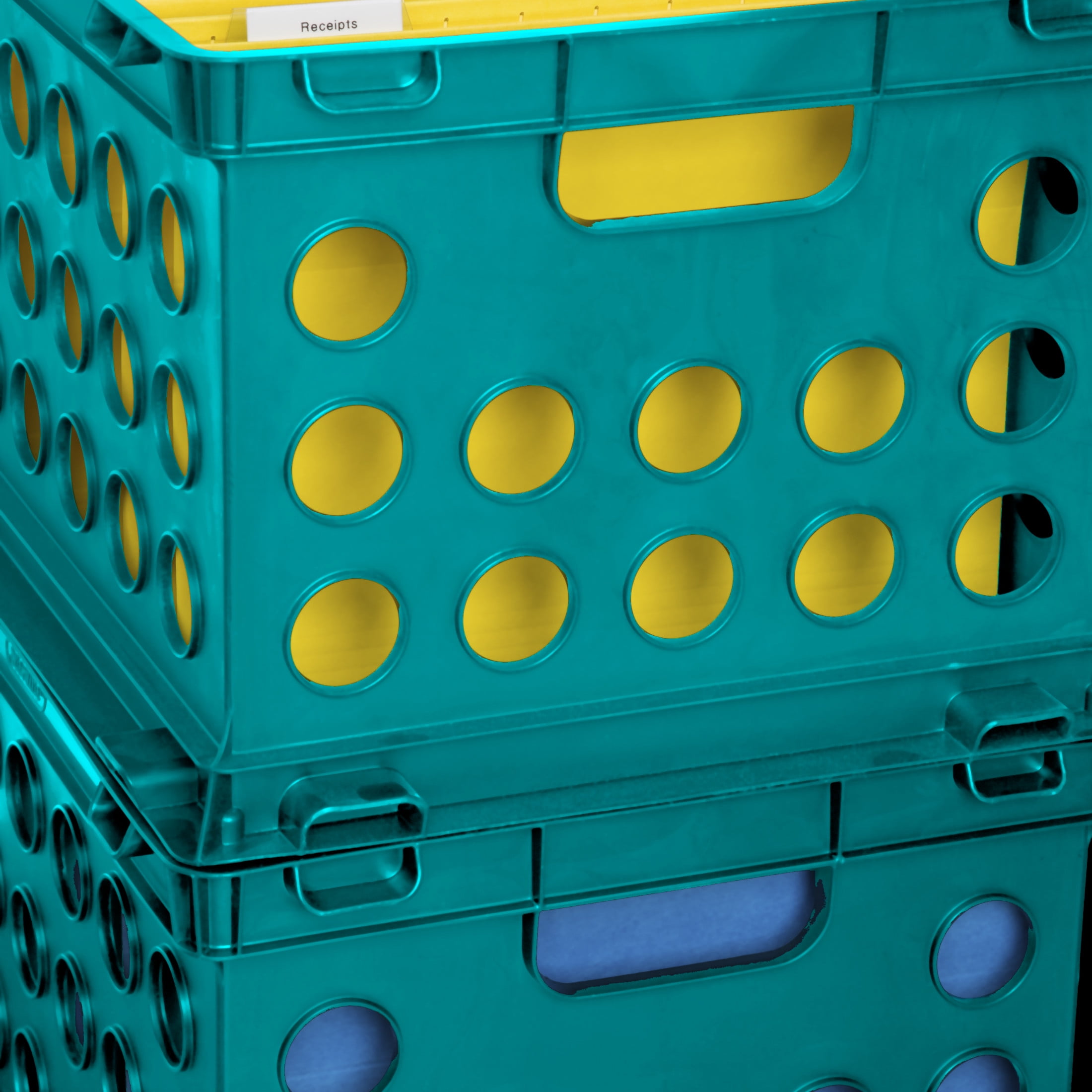 Sterilite File Crate, Versatile Plastic Storage Bin with Through Handles, Fits Letter & Legal-sized Hanging Files, Stackable, Teal