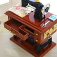 thumbnail image 2 of Vikakiooze Vintage Music Box Mini Sewing Machine Style Mechanical Birthday Gift Table Decor, 2 of 9
