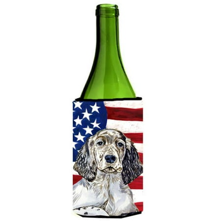 

Carolines Treasures LH9022LITERK USA American Flag with English Setter Wine bottle sleeve Hugger 24 oz.