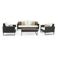 thumbnail image 1 of RST Brands Milo Espresso Wicker 4 Piece Patio Conversation Set, 1 of 9