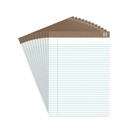 Staples Notepads 8.5" x 11.75" Narrow White 50 Sh./Pad 12 Pads/PK (21675) TR58187/21675