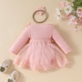 thumbnail image 2 of Newborn Baby Girl Romper Dresses Infant Girl Embroidered Flower Tulle Skirt Bodysuit Baby Girl Mesh Dress Outfits 0-18M, 2 of 8