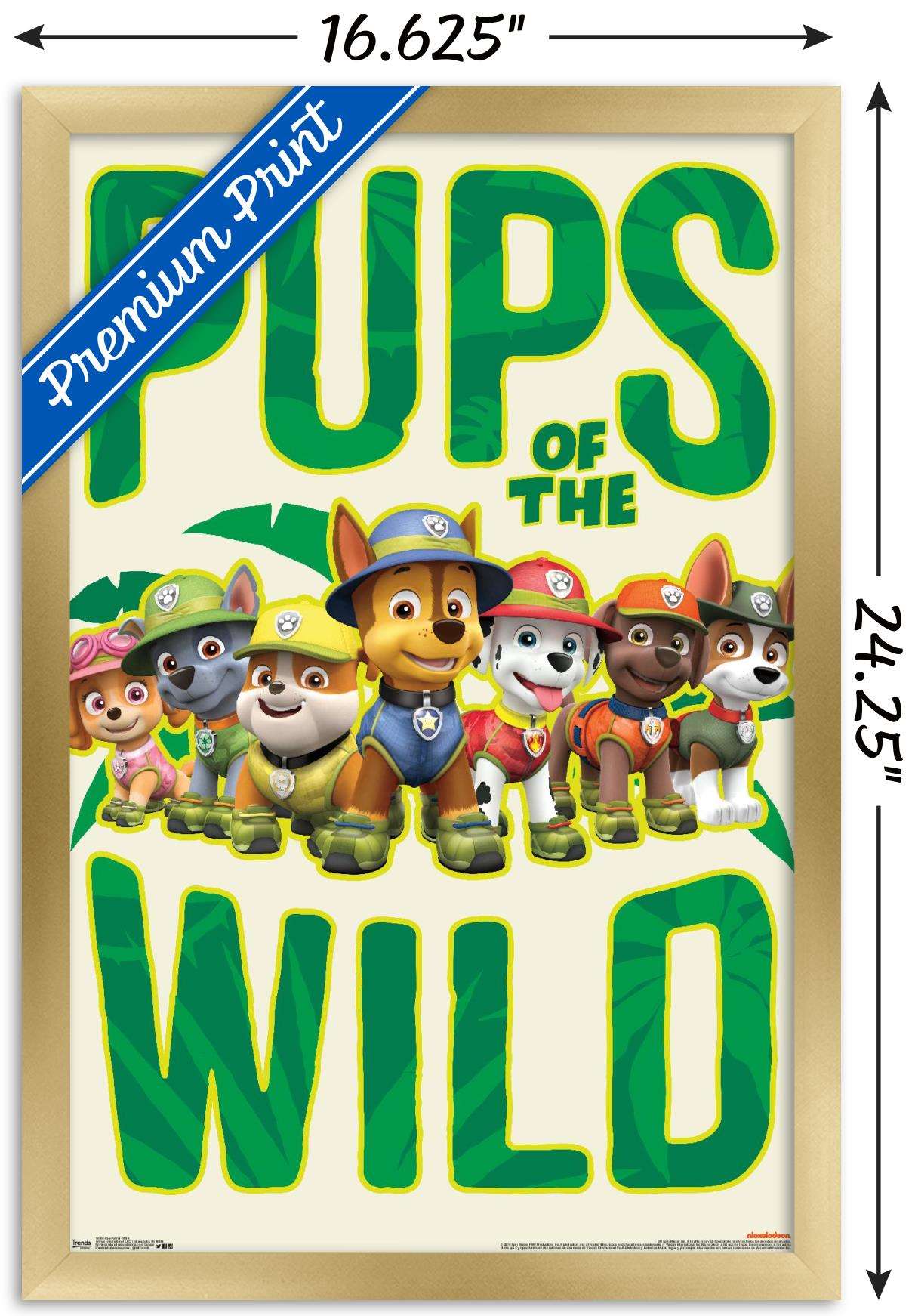 Nickelodeon Paw Patrol - Wild Wall Poster, 14.725" x 22.375", Framed