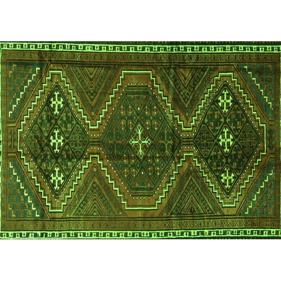 Ahgly Company Indoor Rectangle Persian Green Traditional Area Rugs, 5' x 8'