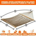 thumbnail image 4 of Castaway Living 13 ft. Double Antique Brown Polyester Rope Hammock with Free Extension Chains ,Tree Hooks & Storage Bag, 4 of 6