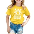 thumbnail image 1 of PMVFHDE Hauts à Manches Courtes pour Filles T-Shirts d'Été pour Filles T-Shirts Graphiques pour Filles T-Shirts Graphiques Manches Courtes Mode Décontractée Respirante Imprimée T-Shirt Jaune, 3-4 Ans, 1 of 4