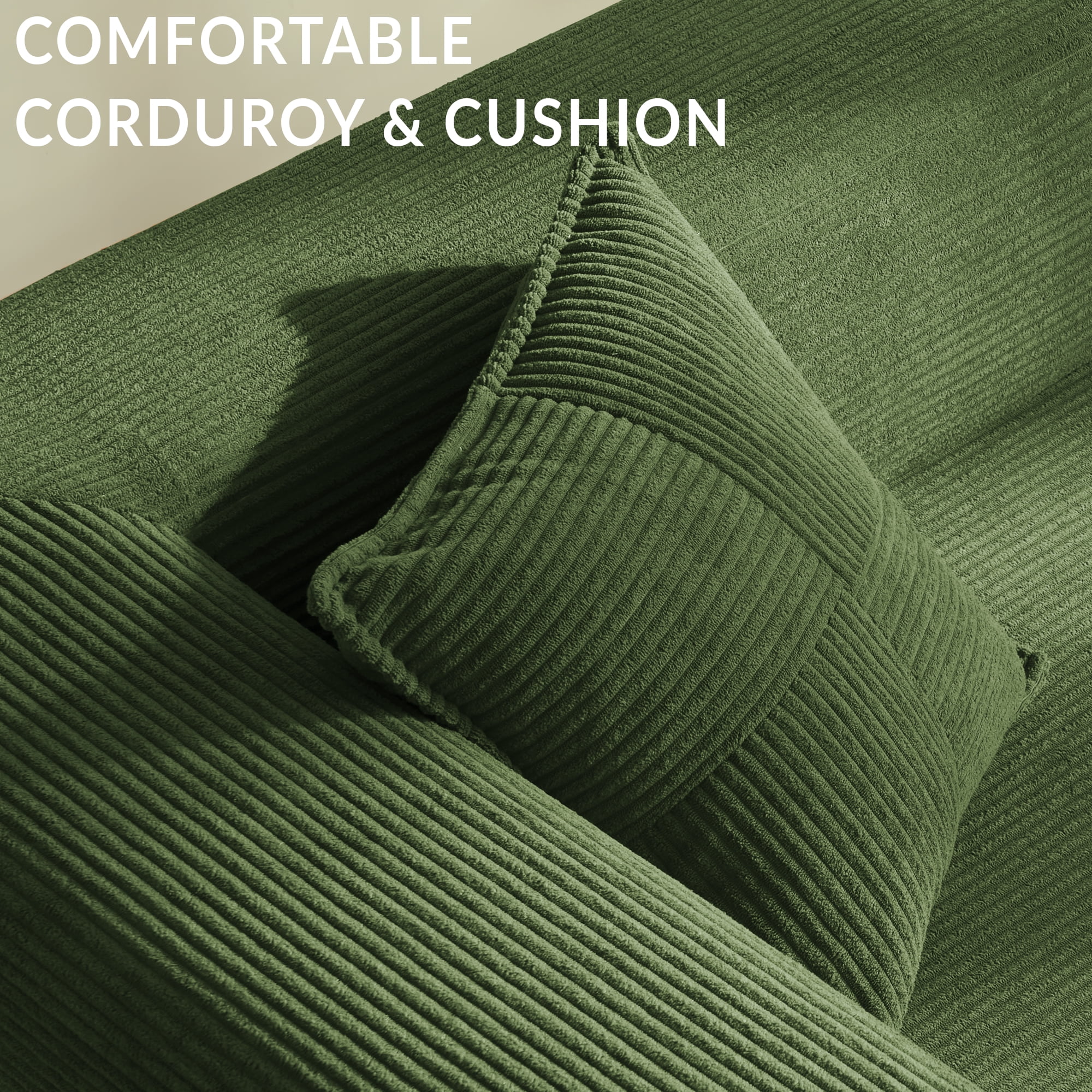 YINIX 78,6" Convertible Sofa Couch with 2 Pillows, Sleeper Sofa Bed for Living Room, Small Spaces, Green