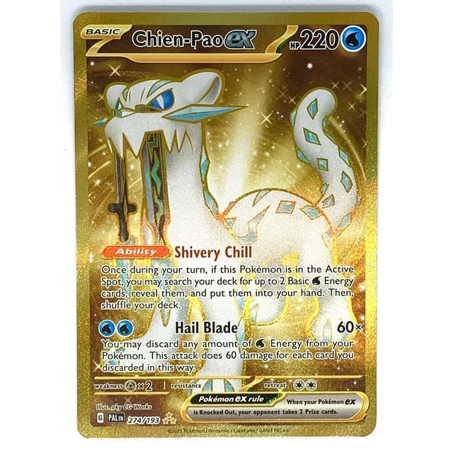 Carta coleccionable Pokémon Chien Pao ex 274/193 Paldea Gold Secret Rare