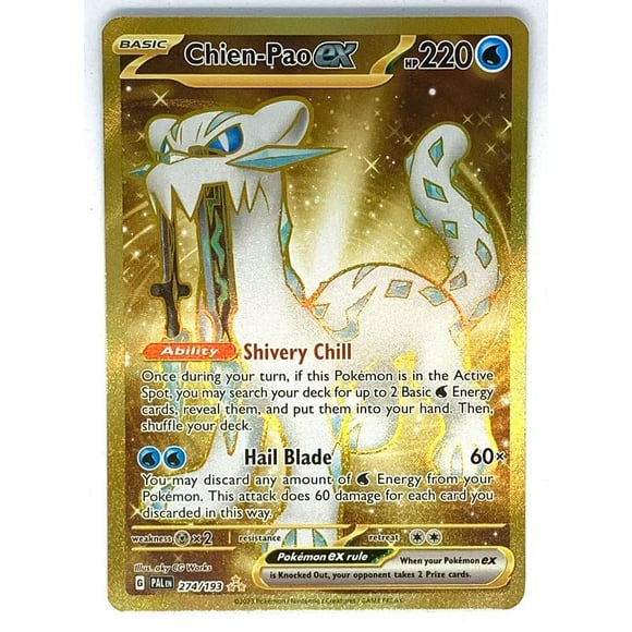 Carta coleccionable Pokémon Chien Pao ex 274/193 Paldea Gold Secret Rare