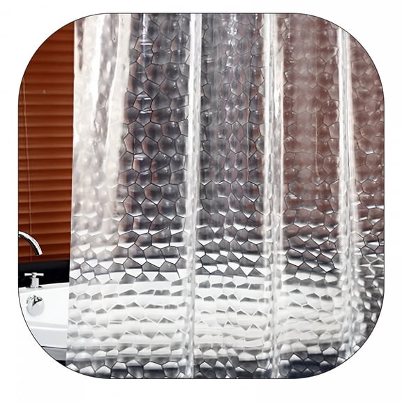 AUQ Clear Shower Curtain,Shower Curtain Clear,Anti Mould,Washable and Easy Dry