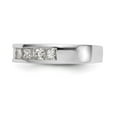 thumbnail image 3 of 14K White Gold Ring Band Wedding Diamond Square 7-Stone Channel , Size 6, 3 of 7