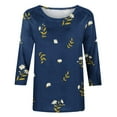 thumbnail image 4 of Amidoa Tops for Teen Girls Blue Long Sleeve Graphic Print Crew Neck Tops Shirts for Teens L, 4 of 5