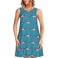thumbnail image 1 of Fotbe Cartoon Whale Vestido de Verano sin Mangas para Mujer – Vestido Midi Línea A, Estilo Camiseta Floral, Vestido Playero Casual y Fluido, 1 of 7