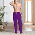 thumbnail image 6 of Lsque Purple Print Men's Pajama Pants, Lounge Pant - Comfortable Home Wear,Elastic Waistband, Stylish Design-X-Large, 6 of 9