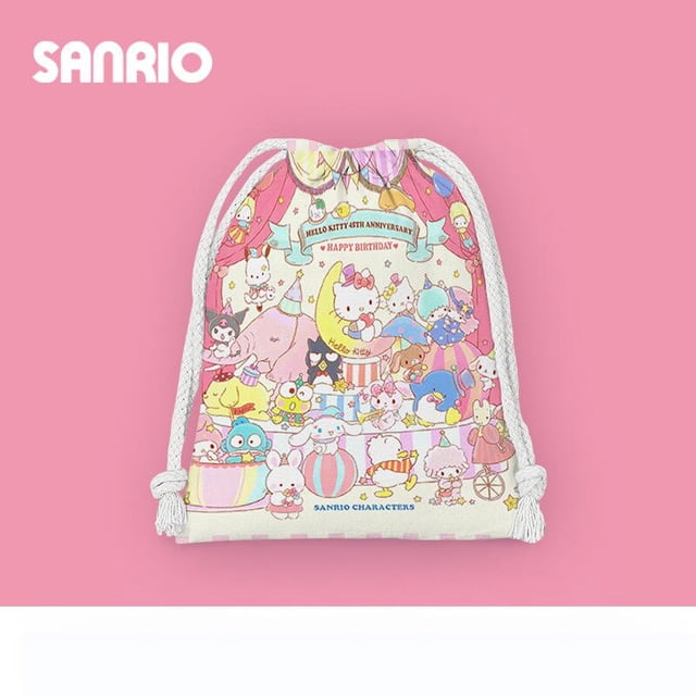 Bolsa de cosméticos Kawaii Sanrioed Hello Kitty, bolsa de almacenamiento portátil con cordón, dibujos animados, Melody Kuromi Cinnamoroll, regalo para amigo, nuevo
