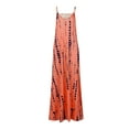 thumbnail image 2 of Ovticza Dresses for Women Club Sleeveless Spaghetti Strap Maxi Dresses Petite Length V Neck Swing Summer Long Dresses Floral Sundresses for Plus Size Women Orange L, 2 of 5