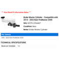 thumbnail image 2 of Brake Master Cylinder - Compatible with 2014 - 2022 Ram ProMaster 2500 2015 2016 2017 2018 2019 2020 2021, 2 of 2