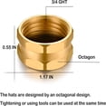 thumbnail image 2 of GJX 3/4"Garden Hose End Caps,Brass Garden Hose Cap with Washers,Female End Cap 4 Pack, 2 of 7