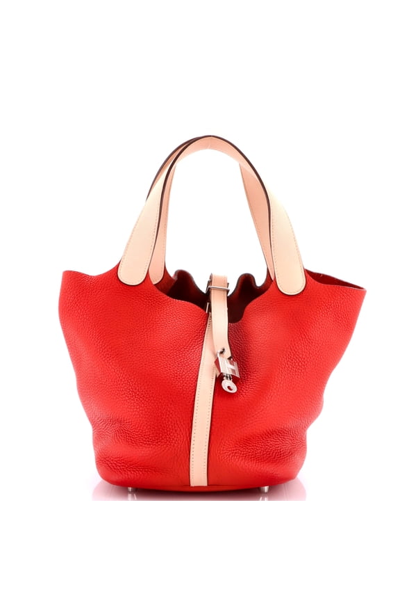 Pre-Owned Bicolor Picotin Lock Bag Clemence with Swift MM By Rebag