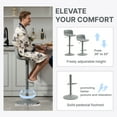 thumbnail image 5 of Wansaly Adult Low Back Adjustable Swivel Bar Stools - Set of 2, Modern Counter Height Island Chairs for Kitchen Island, Grey, 5 of 6
