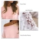thumbnail image 5 of Sudadera con cuello redondo y retales de encaje para mujer, sudadera con mangas caídas y hombros descubiertos, sudadera holgada, color rosa S, 5 of 6