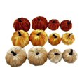 thumbnail image 1 of 12 Pcs Citrouilles en Mousse de Velours Simulées Douces Réutilisables Ultra-Légères Décoration d'Automne Récolte Action de Grâce Halloween, 1 of 10