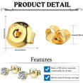 24 PCS 18K Gold Plated Earring Backs for Studs, Moconar 925 Sterling