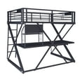 thumbnail image 6 of Powell Pierce Sleep, Study, and Store Full Loft Bed Set with Rolling Desk Chair, Black with White Chair, 6 of 15