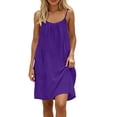 thumbnail image 4 of Hduncf Backless Cami Dress for Women Fashion Open Back House Lounge Loose Dresses Spaghetti Strap Summer Beach Flowy Sundress Purple XXXL, 4 of 7