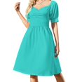 thumbnail image 1 of Nuances de Bleu Vert Couleur Unie Collection Populaire Sans Motif, 1 of 4